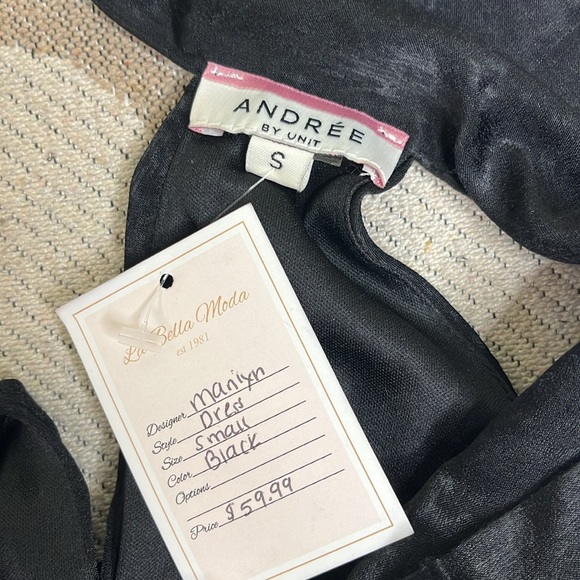 Andrée by Unit high neck Black Dress with Sequins size small - Picture 11 of 15